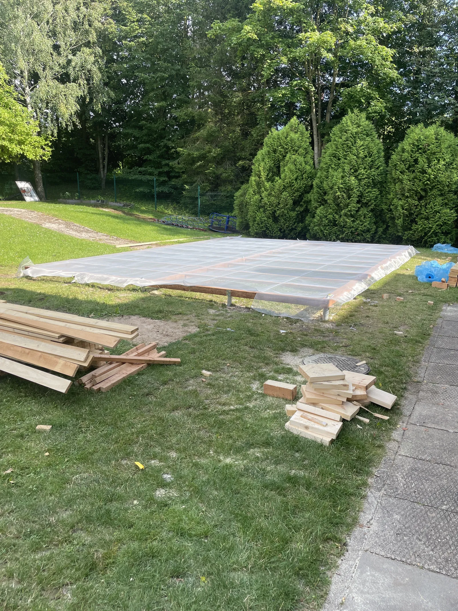 Site before timber-frame building construction